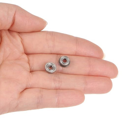 uxcell F683ZZ Flanged Ball Bearing 3x7x3mm Double Shielded Chrome Steel Flange Bearings, 4pcs - size: 3x7x3mm