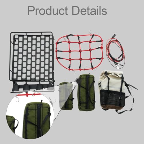 1: 10 RC Crawler Roof Rack and Luggage Set Multiple Waterproof Bags Accessory Lightweight DIY Modification Parts, Style B