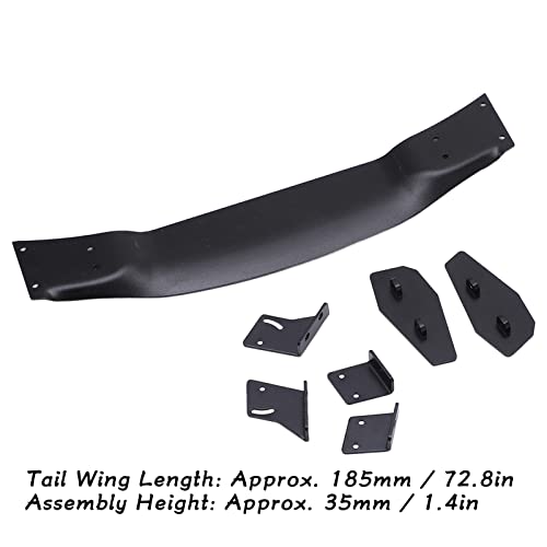 RC Car Rear Wing Spoiler Aluminum Alloy High Performance Racing Upgrade Part for 1/10 Scale On Road Drift Cars Universal Fit Black 185mm Length