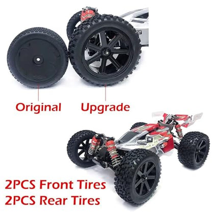 RC Car Parts for Redcat for HPI for Traxxas 1/10 RC Off Road for Buggy Car Black Front Rear Tires Wheels Set 12mm Hex Hubs Foam Inserts
