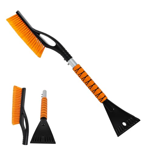 Snow Brush & Ice Scraper, 2 in 1 Car Ice Scrapers for Windshield Window, Detachable Ice Snow Removal Tool with Ergonomic Foam Grip for Car Truck SUV, Winter Car Accessories