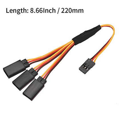 uxcell RC Products 4 Way Servo Wire Extension Cord 30 Core 220mm 3 Pin in Brown/Red/Yellow 2pcs