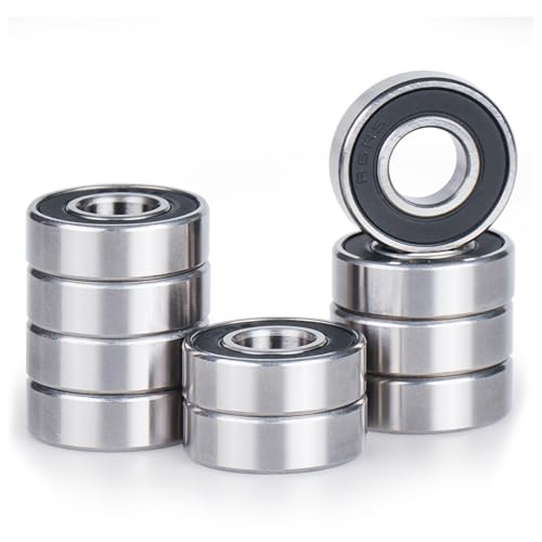 10 PCS R6-2RS Ball Bearings，3/8’’x 7/8’’x 9/32’’ Rubber Sealed Deep Groove Ball Bearings, Double Rubber Seal Bearings, Chromium Bearing Steel (R6-2RS) - size: R6-2RS