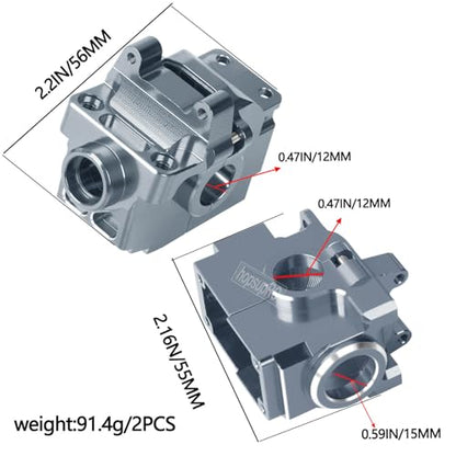 Gearbox Transmission Case Upgrades Parts Aluminum Front Rear Wave Box Gearbox for 1/10 Slash/Rustler/Stampede/Hoss VXL 4X4 4WD,Replace #6880#6881,Titanium - color: Titanium(upgrades Parts)