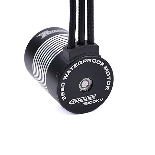 3650 5900KV Sensorless Brushless Motor 120A Brushless ESC & Program Card Waterproof Motor ESC Combo 3.175mm Shaft for 1/10 RC Car Truck