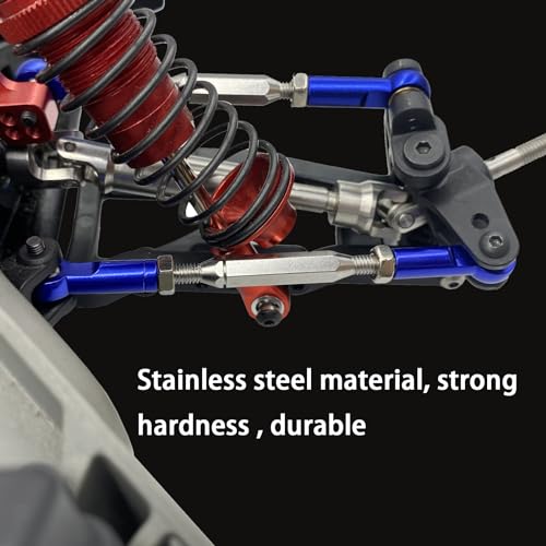 Adjustable Stainless Steel Turnbuckles Set/Camber Links with Rod Ends Set for 1/10 Traxxas Slash 4X4 2WD /Rustler 2WD 4X4/Hoss 2WD 4X4/ Stampede 2WD 4X4/Bandit 2WD 4X4/ Upgrades Parts(Navy Blue)