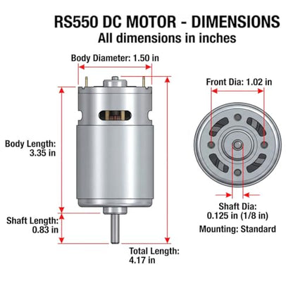 JRRXM Pair of 12V 18V 20V 24V Fast Drive Motor High Speed Engine for Kid's Power Wheels Ride on Toys Electric Car Motor Upgrade Replacement Parts Accessory 2PCS (24VRS555 40000RPM)