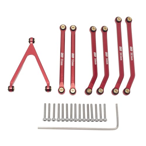 DKKY CNC Aluminum High Clearance for 1/24 RC Crawler Axial SCX24 AXI00001 C10 AXI00002 Jeep JLU Ford Bronco AXI00006 Upgrades (Red) - color: Red