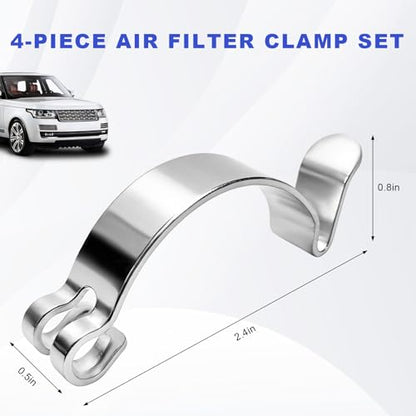 4 PCS Air Filter Clips, Car Intake Cleaner Housing Box Lid Retaining Clip for Fastening Connection, Heavy Duty Metal Air Cleaning Filter Cover Spring Clamps for Cars Trucks SUVs