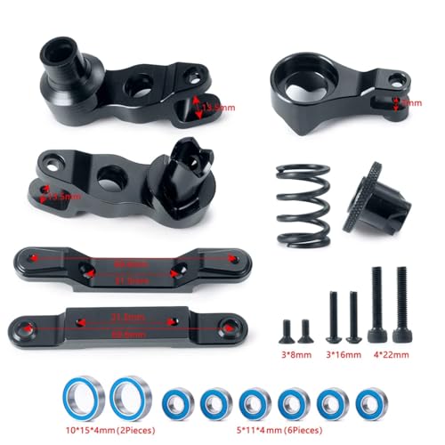 RC Car Parts for X-Maxx 1/5 RC Car Monster Truck Upgrade Parts Metal Steering Assembly Bellcranks Support Servo Saver for Spring Bearings