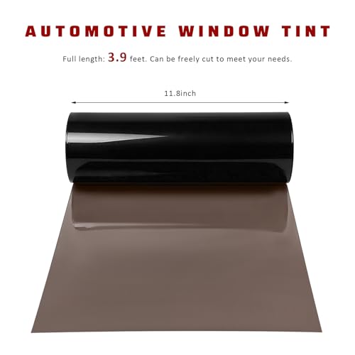 Car Light Tint Film, 12" × 48" Waterproof Headlight Vinyl Wrap Film Includes Squeegee & Cutter, Self-Adhesive Air-Release Wrap for Fog Lights, Taillights, and Headlights (Light Black) - color: Light Black