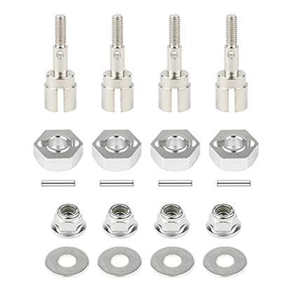 12mm Wheel Hex Drive Hub Adaptor Set, Silver | 4 Sets - color: Silver