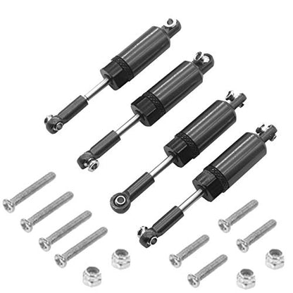 4Pack Share Goo Metal Shock Absorber Kit Damper Suspension Upgrade Part Compatible with WPL 1/16 C14 C24 RC Crawler Off-Road Car Truck (Dark gray) - color: Black