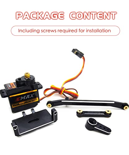 EMAX Steering Servo for SCX24 with Servo Mount and Horm Steering Link(Black) - size: Combo Pack 2