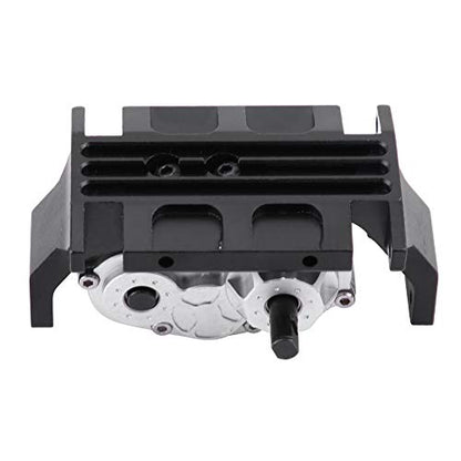 RC Transfer Case, 72mm CNC Machined Metal Gearbox with Mount for SCX10 D90 1/10 RC Crawler Car Black Silver