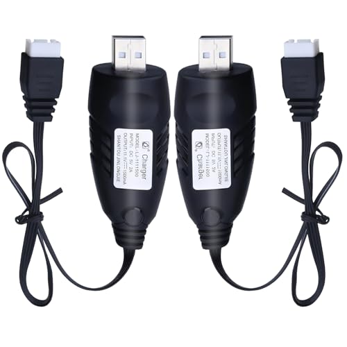 11.1V Battery Charger Airsoft - 2A 1500mAh USB Chargers with XH-4P Plug Gel Blaster 3S Lipo Battery 11.1 Volt Li-ion Batteries Chargers Cable for RC Car Boat Toy 2 Pack