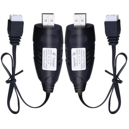 11.1V Battery Charger Airsoft - 2A 1500mAh USB Chargers with XH-4P Plug Gel Blaster 3S Lipo Battery 11.1 Volt Li-ion Batteries Chargers Cable for RC Car Boat Toy 2 Pack