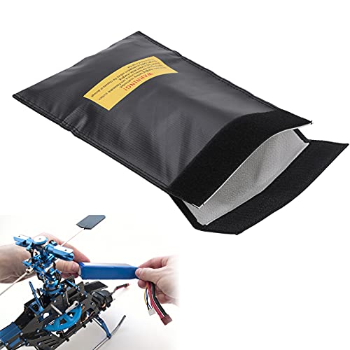 Explosion Proof Bag, Fireproof, Fireproof Storage, Heat Resistant, for Lithium Battery Charging, for Drone Battery and Various Aircraft Batteries (Black) - size: Black