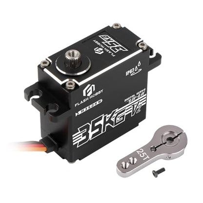 35KG RC Digital Servo 8.4V High Torque Servo with IP67 Waterproof for 1/8 1/10 Scale RC Crawler Cars Trucks Boats & Robot Arms(Control Angle 180°)