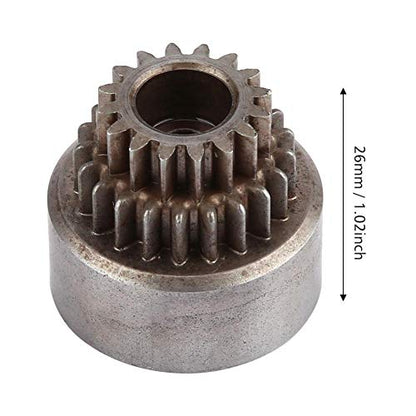 RC Car Clutch Bell, 02023 Metal Clutch (Double Gears) for HSP 94122 1/10 Car Drift Vehicle Accessory Parts