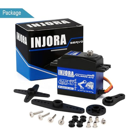 INJORA Servo 25KG High Torque Servo for RC Car Models Crawler Truck (Control Angle 270°) - size: 25kg（270°）