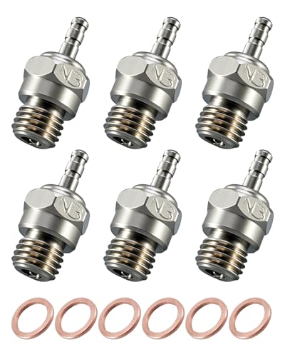 6-Pack 70117 RC Glow Plug No.3 Replace OS 8 | N3 Spark Nitro Engine Parts Fit for Traxxas HPI HSP Kyosho 1/8 1/10 RC Car Truck Buggy, Hot Glow Plug - size: No.3