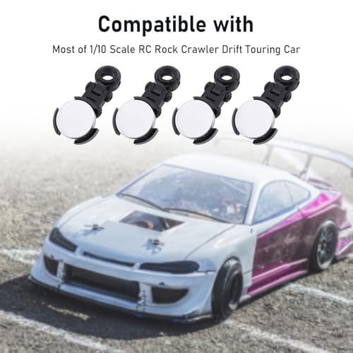 Hobbypark Aluminum Alloy Magnetic Stealth Invisible Body Post Mounts Black for 1/10 RC Rock Crawler Drift Touring Car (Set of 4)
