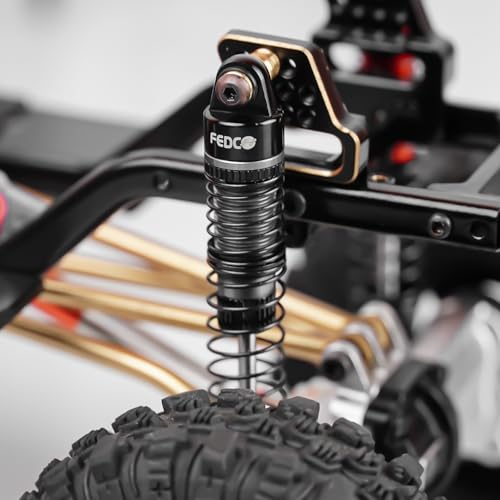 DSS18 TRX4M Shocks 59MM Oil-Filled Shock Absorber CNC Long Threaded Oil Damper For TRX4MT TRX4M Upgrades 1/18 RC Crawler,Dual Spring Suppresses Minor Vibrations and Absorbs Major Impacts - style: 59mm black