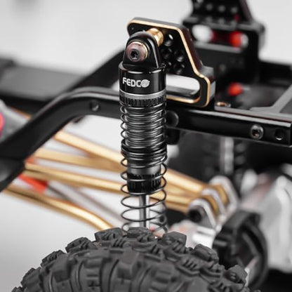 DSS18 TRX4M Shocks 59MM Oil-Filled Shock Absorber CNC Long Threaded Oil Damper For TRX4MT TRX4M Upgrades 1/18 RC Crawler,Dual Spring Suppresses Minor Vibrations and Absorbs Major Impacts - style: 59mm black