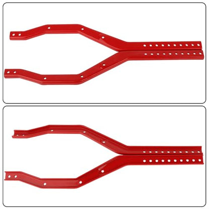 Heavy Duty Wheelbase Adjustable Metal Chassis Frame Rail Set for 1/10 RC Crawler Axial SCX10 III Gladiator Wrangler Upgrade Part (red) - color: Red
