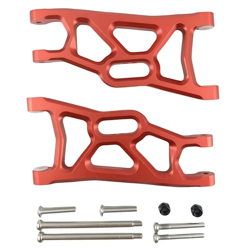 Aluminum Front Lower Suspension Arms for 1/10 Slash 2WD RC Car (Red) | 3631,A-Arms,CNC Machined,Heavy Duty,High Strength,Precision Fit,Wear Resistant,Durable,RC Upgrade Parts - color: Red