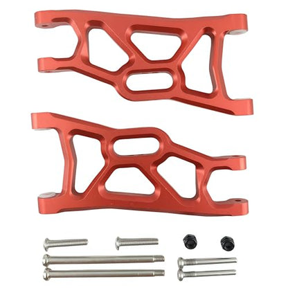Aluminum Front Lower Suspension Arms for 1/10 Slash 2WD RC Car (Red) | 3631,A-Arms,CNC Machined,Heavy Duty,High Strength,Precision Fit,Wear Resistant,Durable,RC Upgrade Parts - color: Red