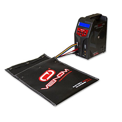Venom Safety Charging Sack - Fire Resistant Material for LiPo/NiMH Battery Bag - Top Temperature Protector, Holder w/Stitching Thread & Locking Snaps - Safe Storage for Charging, Storing - Large