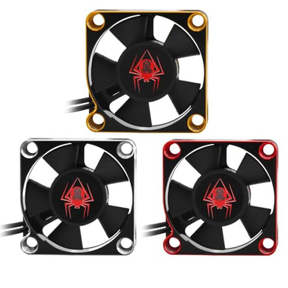 RC Car Metal Motors Cooling Fan 25mm 30mm 35mm 40mm 50mm RC Heatsink 28000RPM ESC Cooling Fans Glod-Black for 1/8 1/10 1/12 Truck Off Road Crawler Car 540 550 Brushless OR Brushed (50mm)