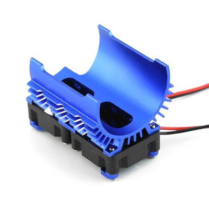 RC Motor Cooling Fan 15000 RPM for 1/8 1/7 Arrma Typhon 6S Kraton 6S Felony Mojave, Dual 30mm Cooling Fans 42mm Alum Motor Heatsink for 4274 4068 4268 Brushless Motor
