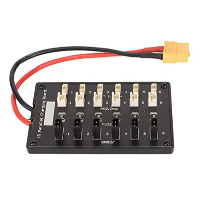 GNB27 JST 2.0 Connector 1S RC Lipo Battery Parallel Charging Board for Tiny Blade Inductrix Battery with 4.0mm Banana Plug and XT60 Plug, Short Circuit