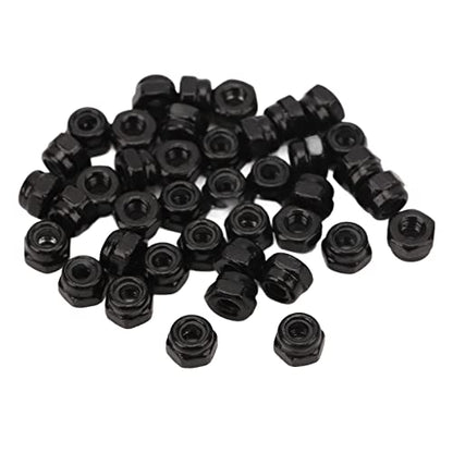 40Pcs RC Wheel Lock Nut Iron M2.5 Hex Accessory Set Kit for 1/18 Climbing Car - and (Black)