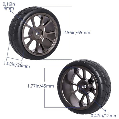 GoHooby 2.55in Rubber Tires&12mm Hex Wheel Rims Pre-Mounted Set, Compatible with Traxxas Tamiya 1/10 RC On-Road Touring Car (Color 2) - color: Color 2