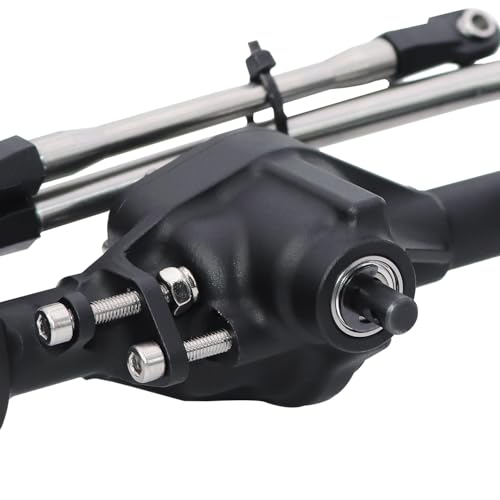 CNC Aluminum Front Rear Straight Axle for 1/10 RC Crawler Axial SCX10 II Vanquish VS4-10 Chassis (Black) - color: Black
