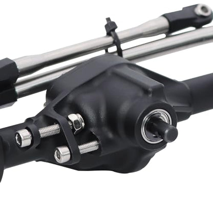 CNC Aluminum Front Rear Straight Axle for 1/10 RC Crawler Axial SCX10 II Vanquish VS4-10 Chassis (Black) - color: Black