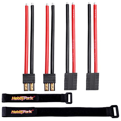 Hobbypark RC Battery Adapter Connector Male & Famale with 12AWG 12 Gauge Silicone Cable Wire Extension Lead for Traxxas Batteries