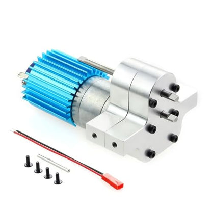 CNC Metal Transfer Gearbox & 370 Motor Set, High Torque Transmission Upgrade for WPL C14 C24 B14 B36, MN D90 MN99S, Q60 1/16 RC Truck (White) - color: White