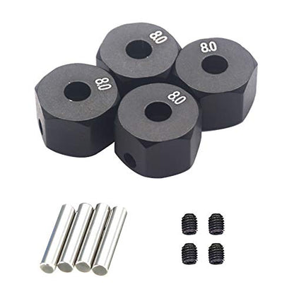 Share Goo Aluminum Alloy 12mm Wheel Drive Hex Hub Adapter with Pins Compatible with Axial SCX10 90046 Tamiya CC01 1/10 RC Crawler Car (8mm Thickness)