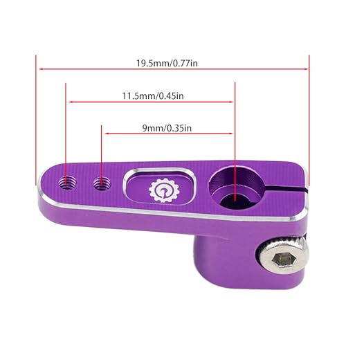 2PCS 15T SCX24 Servo Horn for EMAX ES08MA Suitable for Axial SCX24 AX24 90081 Etc 1/24 RC Crawler Car Upgrades (Purple) - color: Purple