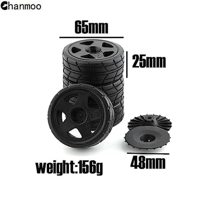 1/10 RC Racing Rally Tires 12mm Hex Wheels Rims and Rubber On Road Tyres for 1/10 RC On-Road Car HPI KYOSHO Tamiya XV01 XV02 TA06 TT01 TT02 PTG2 144001 A959 RC Rally Drift Car 4PCS (White B) - color: White B