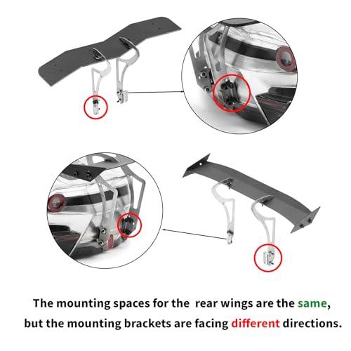 Metal Rear Wing for 1/10 RC On-Road Car, Metal Spoiler Upgrade, Tail Wing Metal Spoiler Decorative Upgrade Part for 1:10 RC Car