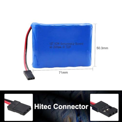 KBT 6V 2000mAh NIMH Rechargeable RC Battery, AA 5S1P High Capacity Side by Side Battery Pack with Hitec Connector for RC Receivers, RC Vehicles, RC Aircrafts, Toys and Tools