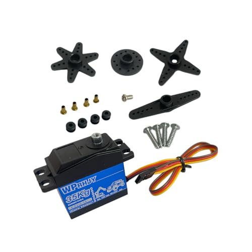 35kg high-Torque Waterproof Metal Gear Digital servo, Dedicated for Fixed-Wing Remote-Controlled Cars, Airplanes, and Robots. (Blue) - style: 35kg 90-360°