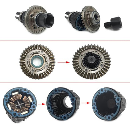 Steel Bevel Gear Differential Front Middle Rear Diff Gear Set for Tra-xxas 1/6 4WD XRT 1/5 X-MAXX 6S 8S RC Car Upgrade