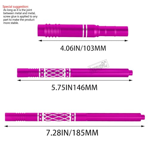Upgrades Part Aluminum Center Slider Driveshafts Center Drive Shaft for 1/10 Kraton&Outcast 4X4 4S V2 BLX,Axles CVD Hops Up(Pink) - color: Pink(for 1/10)